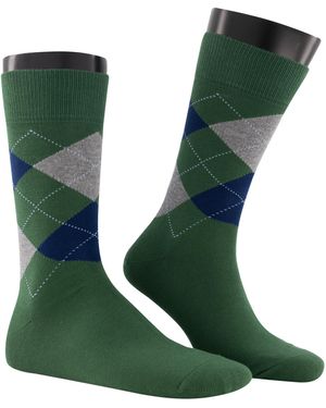 Burlington Herren Socken Baumwolle & Mix Gemustert - Grün