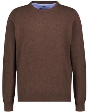 Fynch-Hatton Herren Pullover Unifarben - Braun