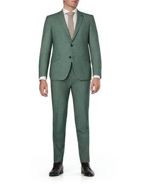 DIGEL Herren Anzug Meliert Slim Fit - Grün