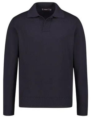 BOGGI Herren Pullover Wolle Unifarben - Blau