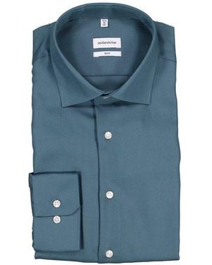 Seidensticker Herren Hemd Blau,Grün Slim Fit