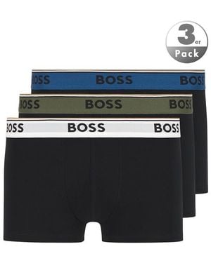 BOSS Herren Trunks Baumwolle & Mix Unifarben - Blau