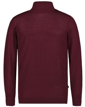 Maerz Herren Pullover Merinowolle Unifarben - Rot