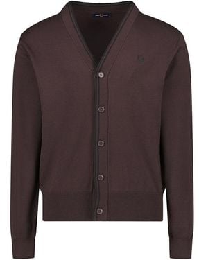 Fred Perry Herren Cardigan Unifarben - Braun
