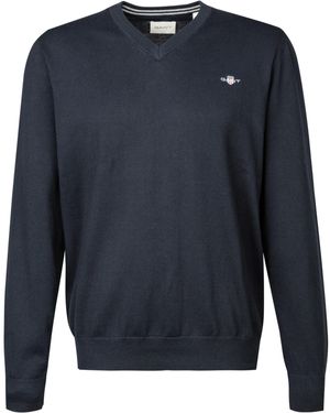GANT Herren Pullover Unifarben - Blau
