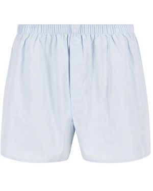 Sunspel Herren Boxershorts Reine Baumwolle Unifarben - Blau