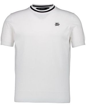 Karl Lagerfeld Herren Kurzarmpullover Unifarben - Weiß