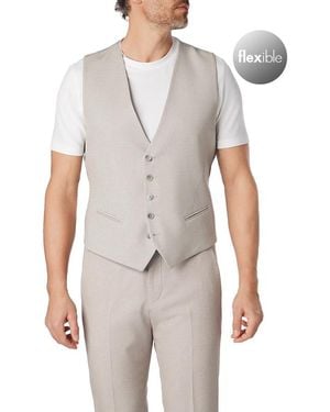 Zuitable Herren Wendeweste Jersey Meliert - Weiß