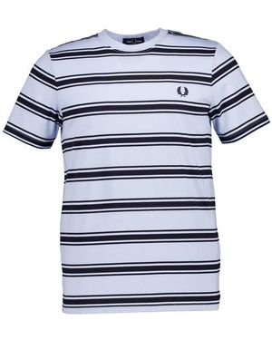 Fred Perry Herren T-Shirt Gestreift - Blau
