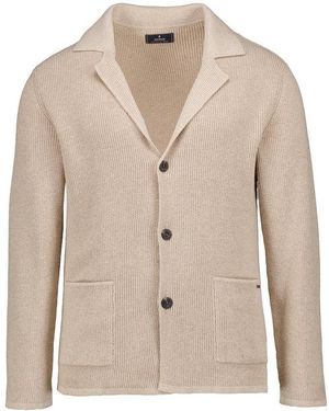 RAGMAN Herren Cardigan Unifarben - Natur