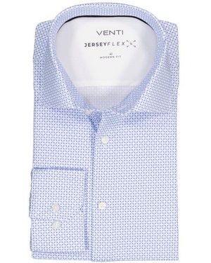 Venti Herren Hemd Gemustert - Blau