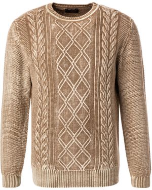 Bob Herren Pullover Unifarben - Braun