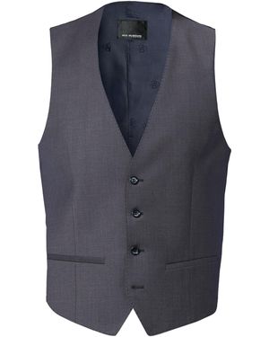 Roy Robson Herren Weste Meliert Slim Fit - Blau