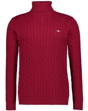 GANT Herren Rollkragenpullover Unifarben - Rot