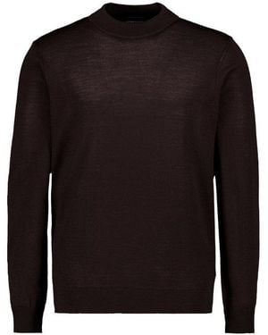 Strellson Herren Pullover Merinowolle Unifarben - Schwarz