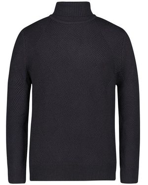 Strellson Herren Rollkragenpullover Wolle Unifarben - Blau
