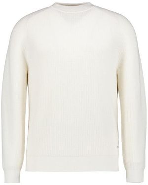 BOSS Herren Pullover Unifarben - Weiß