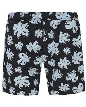 Karl Lagerfeld Herren Shorts Geblümt - Blau