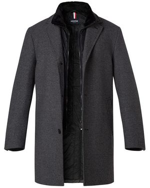Hechter Paris Herren Mantel Meliert - Schwarz