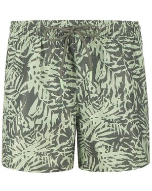 Strellson Herren Badeshorts Gemustert,Mit Prints - Grün