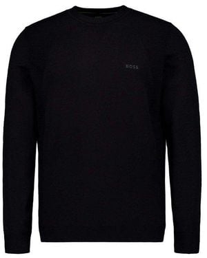 BOSS Herren Pullover Unifarben - Blau