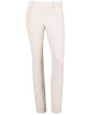 ALBERTO Damen Damen Hose Mikrofaser Slim Fit - Natur