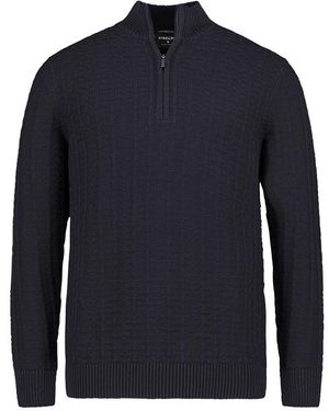 Strellson Herren Troyer Baumwolle Unifarben - Blau