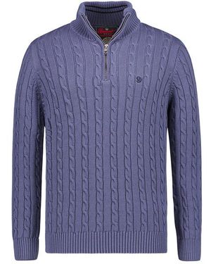 Superdry Herren Troyer Baumwolle Unifarben - Blau