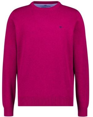 Fynch-Hatton Herren Pullover Unifarben - Pink