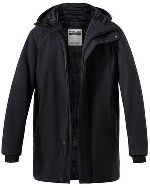 Strellson Herren Parka Unifarben - Schwarz