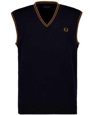 Fred Perry Herren Pullunder Unifarben - Blau