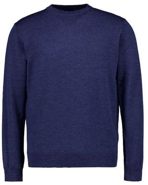 BOGGI Herren Pullover Merinowolle Unifarben - Blau