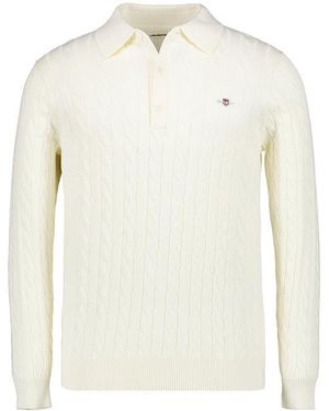 GANT Herren Pullover Baumwolle Unifarben - Weiß