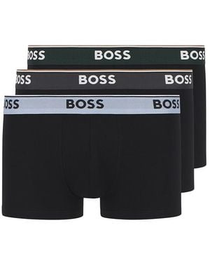BOSS Herren Trunks Baumwolle & Mix Unifarben - Schwarz