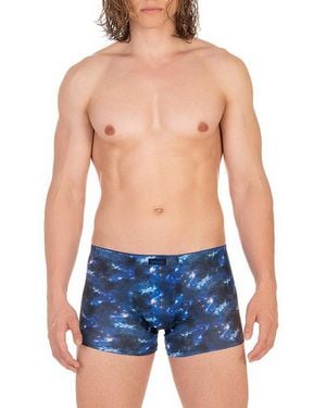 Bruno Banani Herren Shorts Blau,Schwarz Mikrofaser/Funktion Geprintet