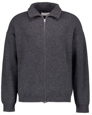 Juvia Herren Pullover Wolle Unifarben - Grau