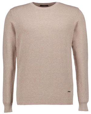 RAGMAN Herren Pullover Baumwolle Unifarben - Natur