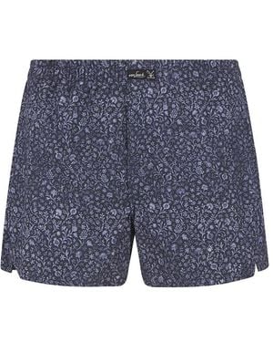 Van Laack Herren Boxershorts Reine Baumwolle Gemustert - Blau