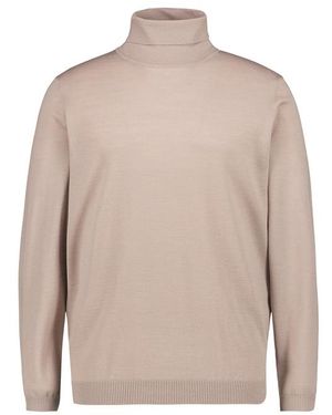 Maerz Herren Pullover Merinowolle Unifarben - Natur