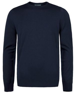 John Smedley Herren Pullover Unifarben - Blau