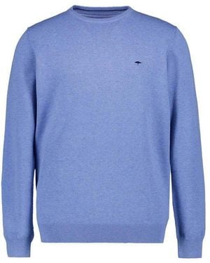 Fynch-Hatton Herren Pullover Unifarben - Blau