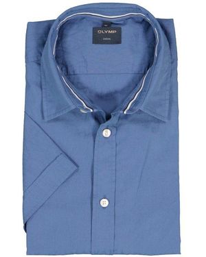 Olymp Herren Casual Hemd Baumwolle - Blau