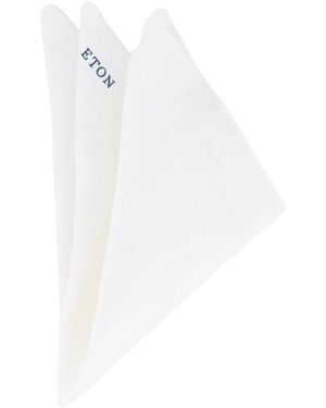 Eton Herren Einstecktuch Leinenmix Unifarben - Weiß