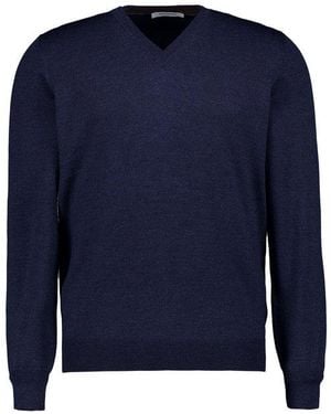 Gran Sasso Herren Pullover Unifarben - Blau