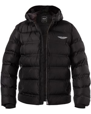 Hackett Herren Steppjacke Unifarben - Schwarz
