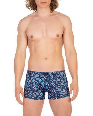 Bruno Banani Herren Shorts Mikrofaser/Funktion Geprintet - Blau