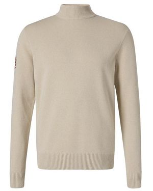 Fred Perry Herren Stehkragenpullover Wolle Unifarben - Natur