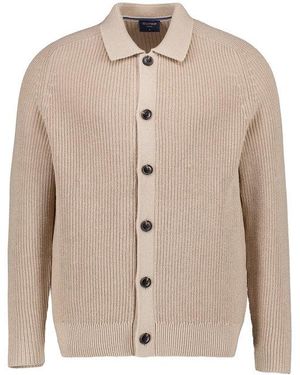 Olymp Herren Cardigan Unifarben - Natur