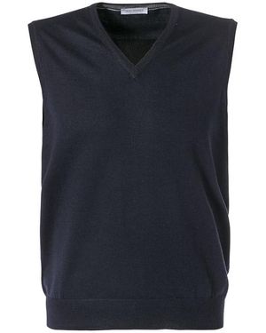 Gran Sasso Herren Pullunder Unifarben - Blau