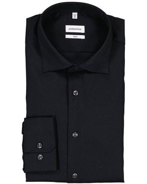 Seidensticker Herren Hemd Slim Fit - Schwarz
